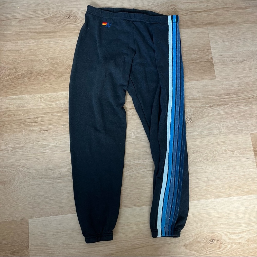 Aviator Nation Women's 5 Stripe Sweatpants Navy/Blue